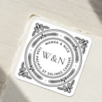 Stylized Leaf Return Address Labels - Custom