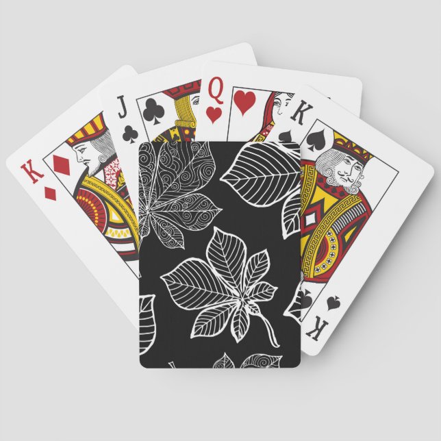 Stylized leaves 3 playing cards (Back)