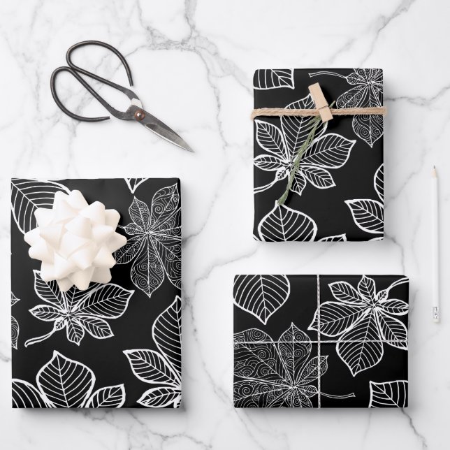 Stylized leaves 3 wrapping paper sheet (Front)