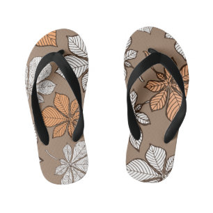 Stylized leaves 7 kid's flip flops