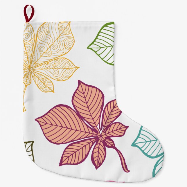 Stylized leaves 8 large christmas stocking (Front)