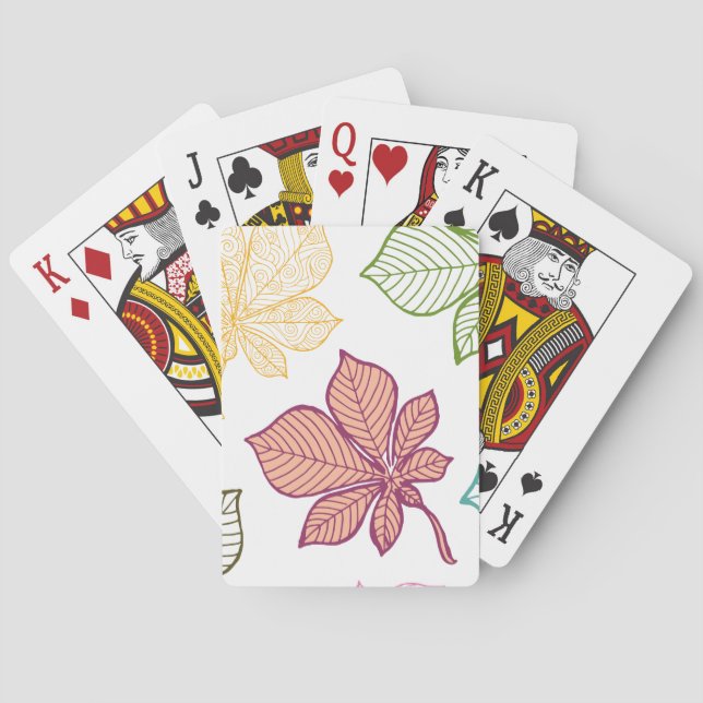 Stylized leaves 8 playing cards (Back)