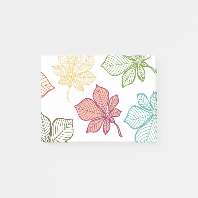 Stylized leaves 8 post-it notes (Front)