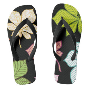 Stylized leaves 9 flip flops