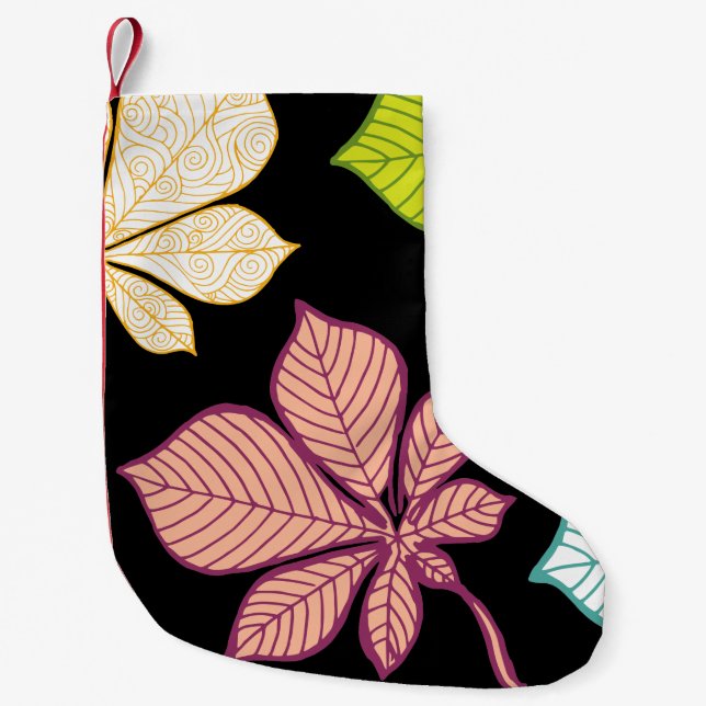 Stylized leaves 9 small christmas stocking (Front)