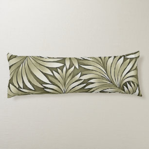 Stylized Leaves Agave Green Palette Body Pillow
