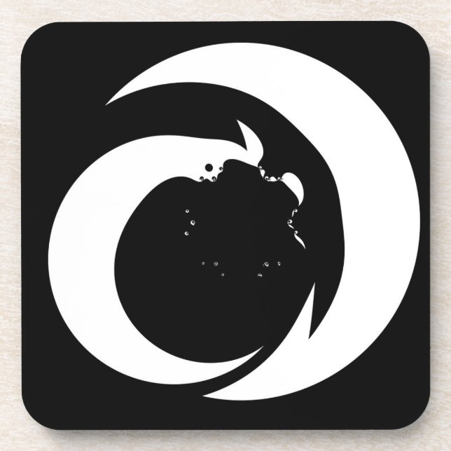 Stylized Letter "A" Monogram Art Coaster (Front)