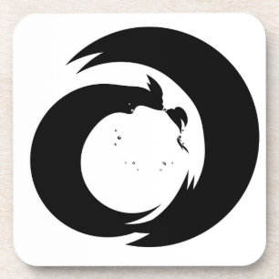 Stylized Letter "A" Monogram Modern Art Coaster