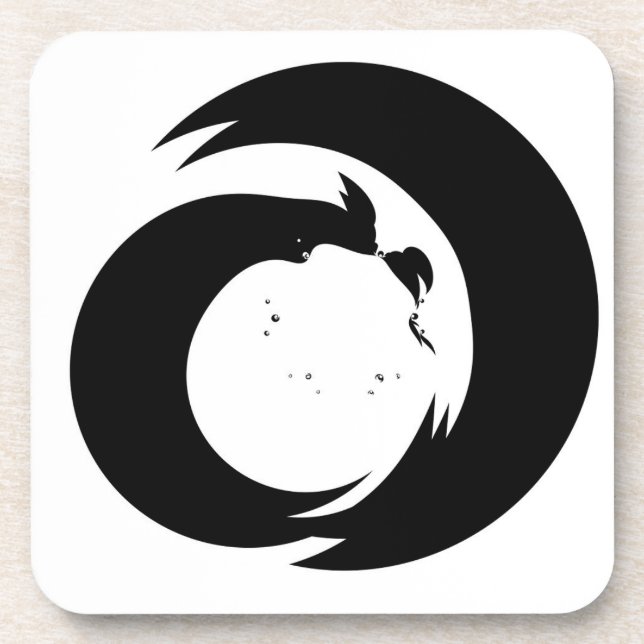 Stylized Letter "A" Monogram Modern Art Coaster (Front)