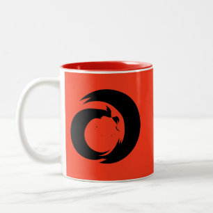 Stylized Letter "A" Monogram Modern Art Two-Tone Coffee Mug