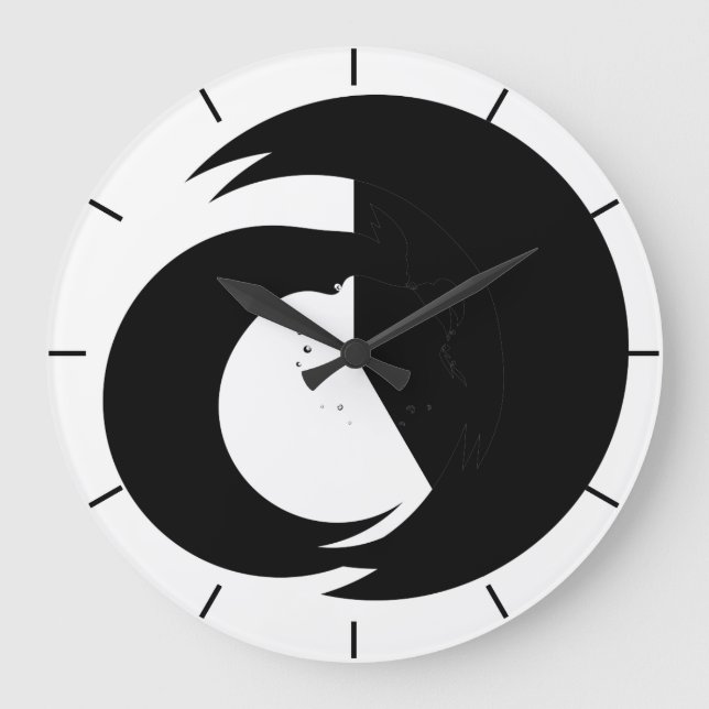 Stylized Letter "A" Monogram Modern Fractal Art Large Clock (Front)