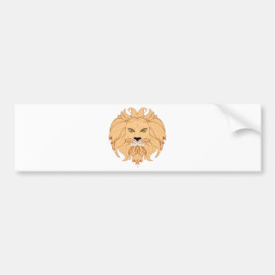 Stylized Lion Head Bumper Sticker