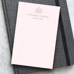 Stylized lotus flower pink to do list post-it notes