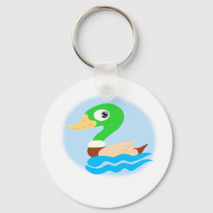 Stylized Mallard Duck Keychain