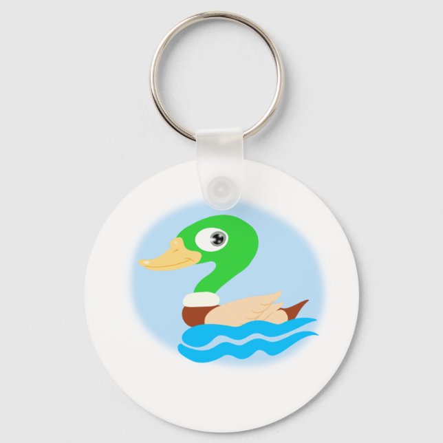 Stylized Mallard Duck Keychain (Front)