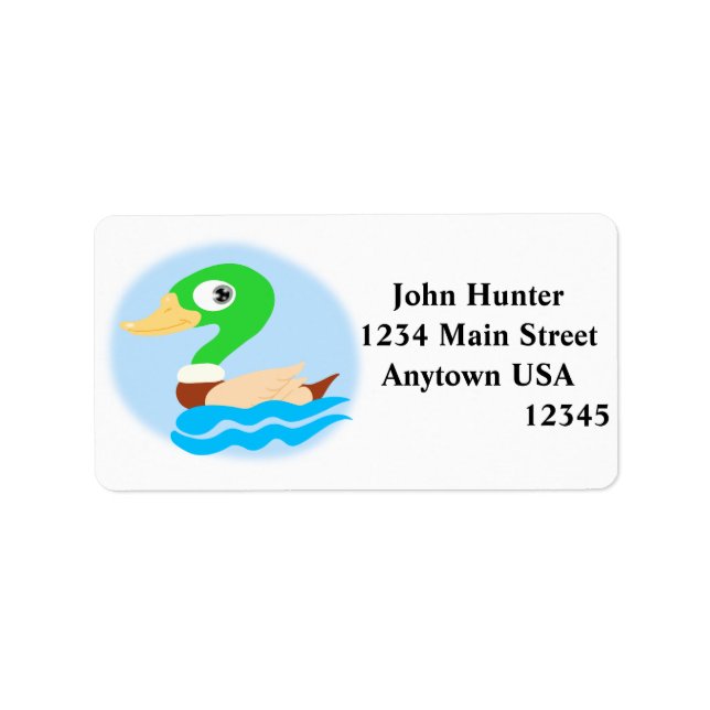Stylized Mallard Duck Label (Front)