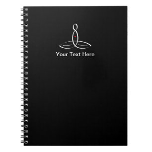 Stylized meditation with customizable text notebook