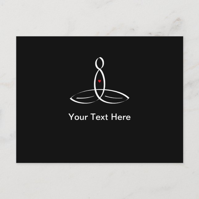 Stylized meditation with customizable text postcard (Front)