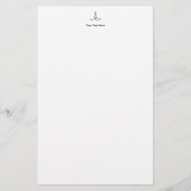 Stylized  meditator  with customizable text stationery (Front)