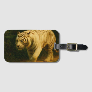 Stylized Meerkat Pair Under Starry Sky Luggage Tag