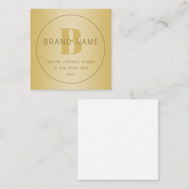 Stylized Modern Minimal Gold Return Address  Enclosure Card (Front/Back)