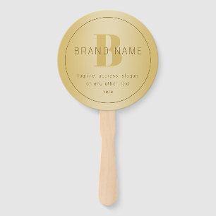 Stylized Modern Minimal Gold Return Address  Hand Fan