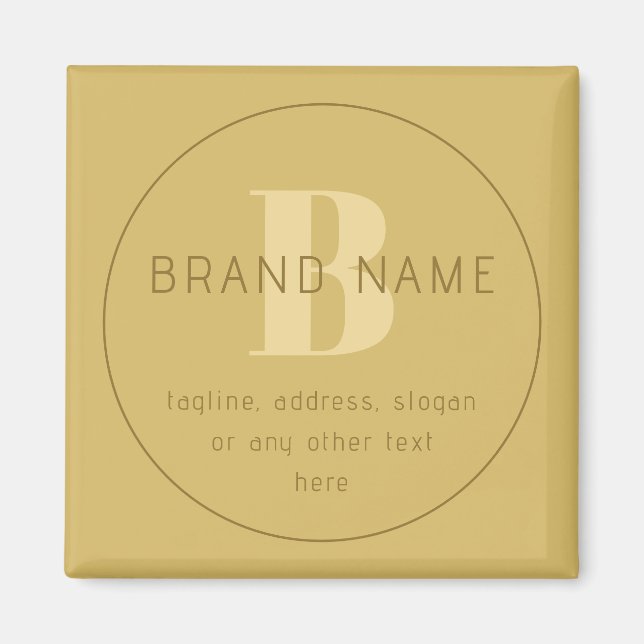 Stylized Modern Minimal Gold Return Address  Magnet (Front)