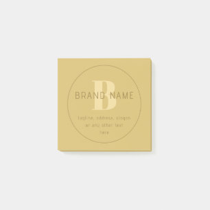Stylized Modern Minimal Gold Return Address Post-it Notes