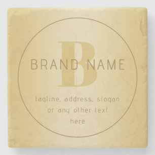 Stylized Modern Minimal Gold Return Address Stone Coaster