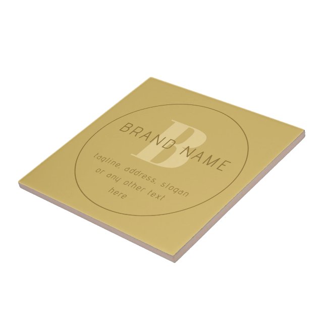 Stylized Modern Minimal Gold Return Address  Tile (Side)