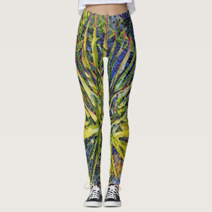 Stylized Mosaic Aloe Leggings
