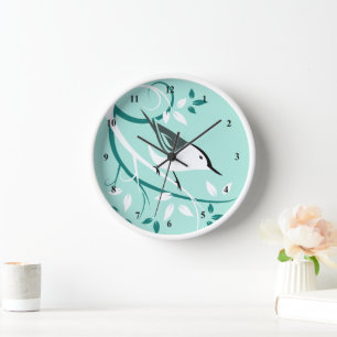 Stylized Nuthatch Wall Clock