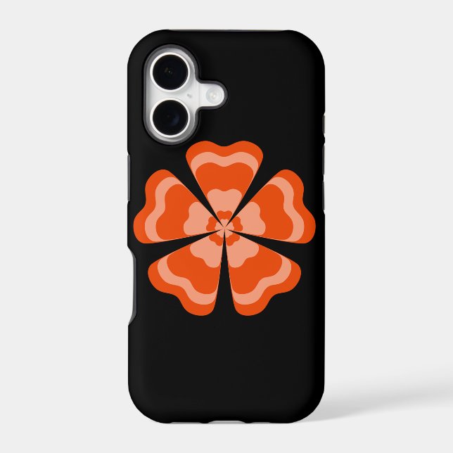 Stylized Orange Retro Flower  (Back)