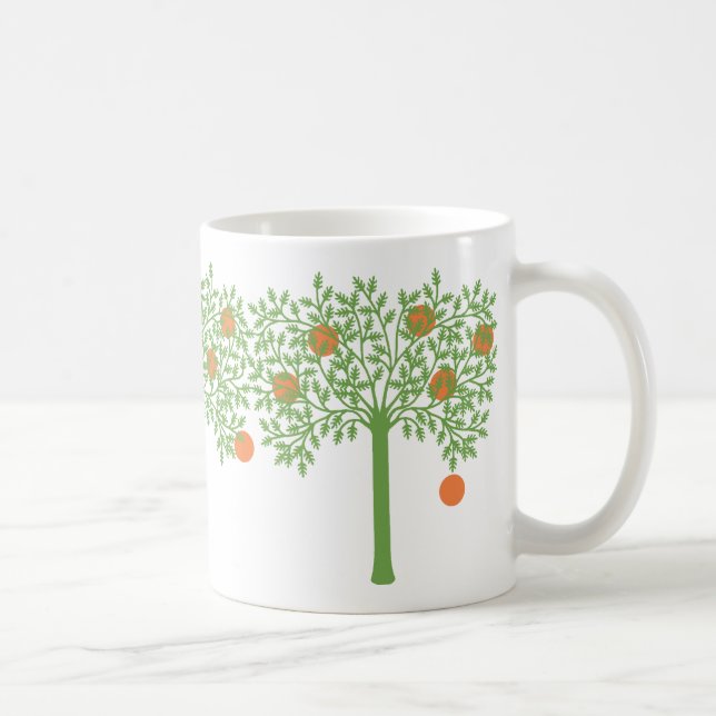 Stylized Orange Tree Coffee Mug (Right)