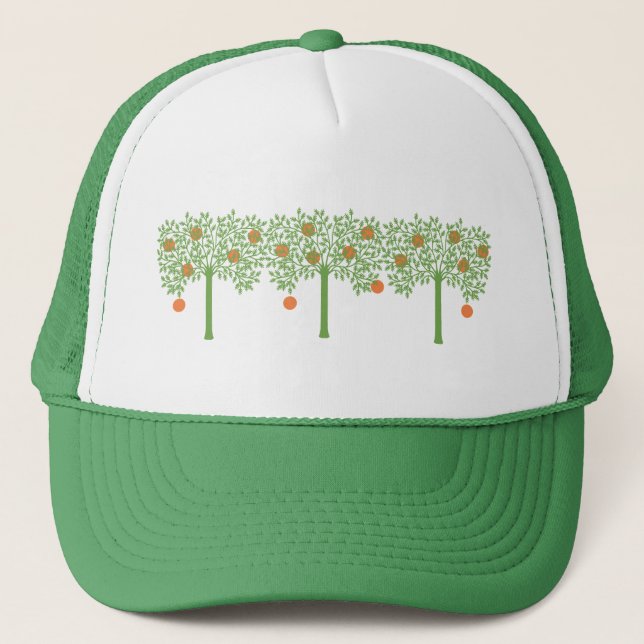Stylized Orange Tree Trucker Hat (Front)