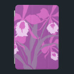 Stylized orchid cattleya flowers art ipad cover<br><div class="desc">Beautiful floral radiant orchid graphic in shades of purple. Original print art by Sarah Trett.</div>