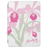 Stylized orchid cattleya pink art name ipad cover (Front)