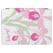 Stylized orchid cattleya pink art name ipad cover (Horizontal)