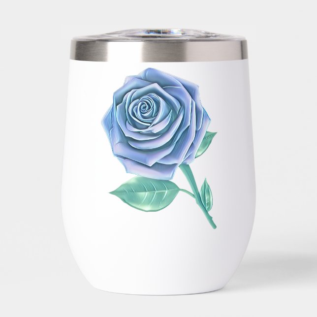 Stylized Oversized Rose - Icy Blue (Front)