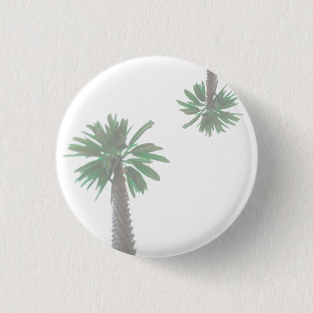 Stylized Palm Tree Pastel Green Tropical 1 Inch Round Button (Front)