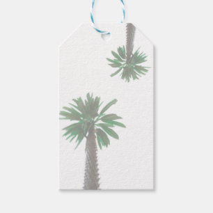 Stylized Palm Tree Pastel Green Tropical Gift Tags