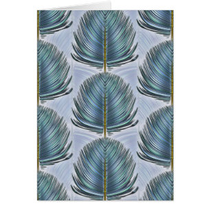 Stylized Peacock Feather - blue