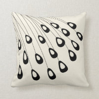 Stylized Peacock Feather Modern Black and White