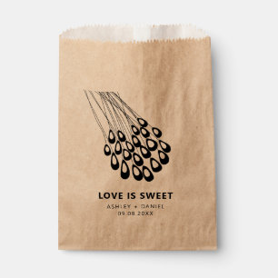 Stylized Peacock Feather Modern Wedding Favour Bag