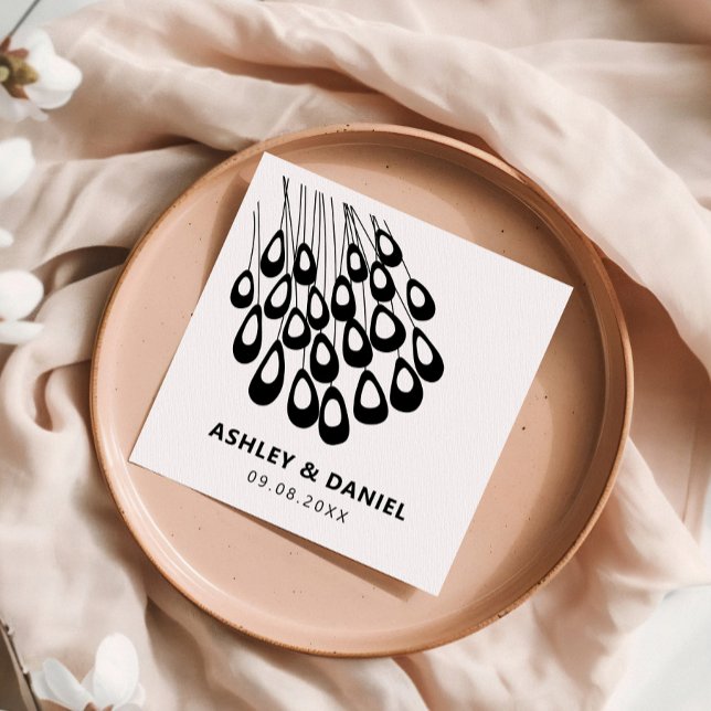 Stylized Peacock Feather Modern Wedding Napkin (Creator Uploaded)