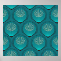 Stylized Peacock Feathers Blue Tile