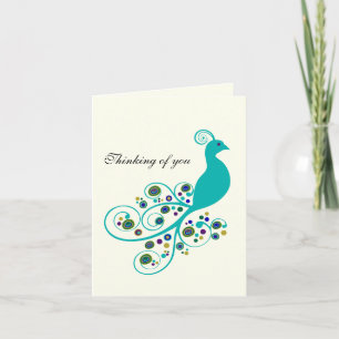 Stylized Peacock Note Card