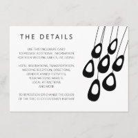 Stylized Peacock Wedding Invitation Enclosure Card