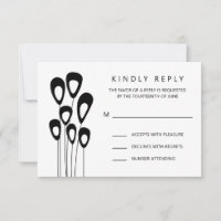 Stylized Peacock Wedding Invitation RSVP Card