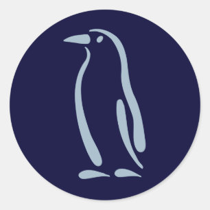 Stylized Penguin Classic Round Sticker